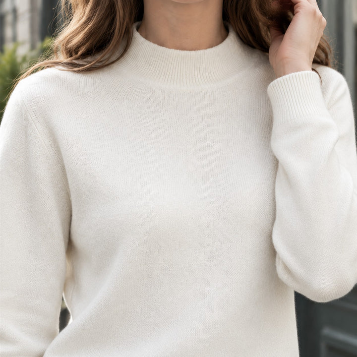 Ada — Sweter Damski z Półgolfem z Domieszką Wełny, Moda Lodz