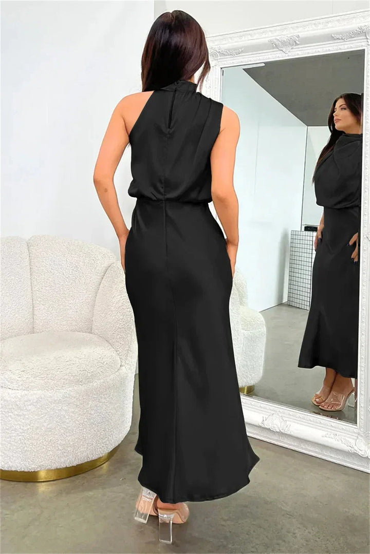 Alicja — Długa Sukienka Wieczorowa Damska Halter Bez Rękawów, Moda Lodz