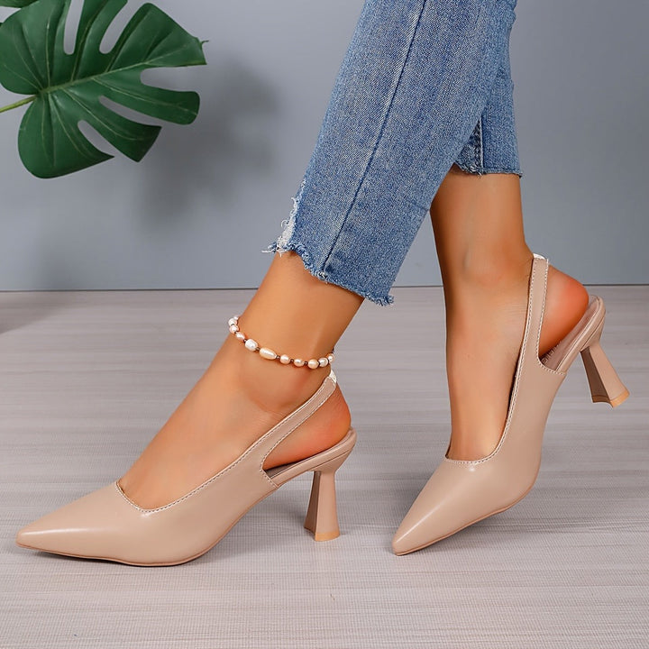 Aniela — Czółenka Damskie Slingback ze Szpiczastym Noskiem, Moda Lodz