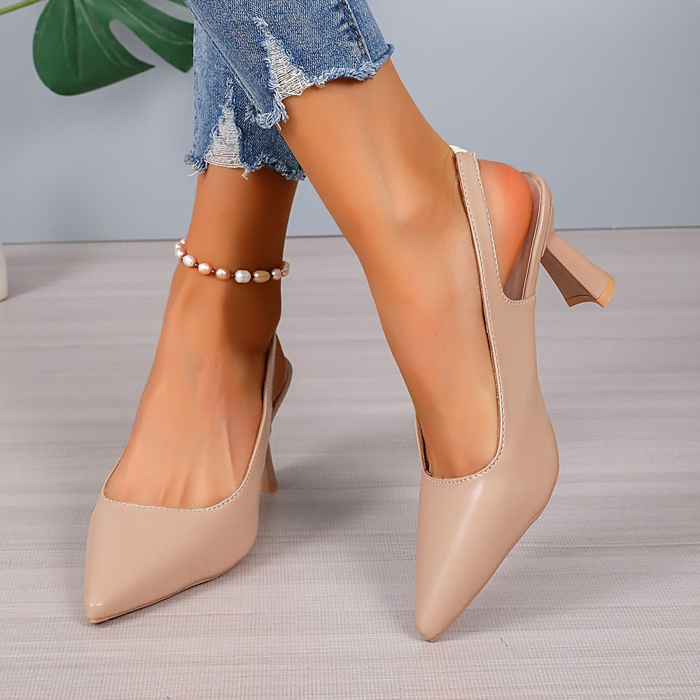 Aniela — Czółenka Damskie Slingback ze Szpiczastym Noskiem, Moda Lodz