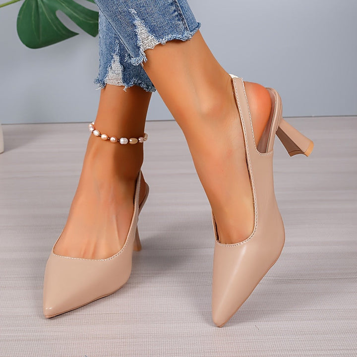 Aniela — Czółenka Damskie Slingback ze Szpiczastym Noskiem, Moda Lodz