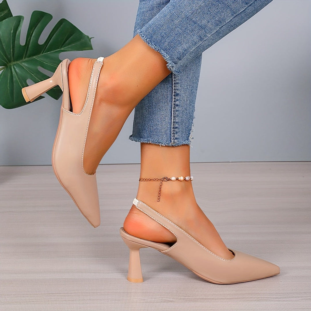 Aniela — Czółenka Damskie Slingback ze Szpiczastym Noskiem, Moda Lodz