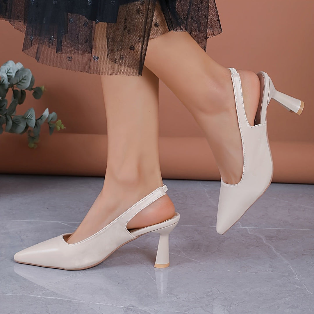 Aniela — Czółenka Damskie Slingback ze Szpiczastym Noskiem, Moda Lodz