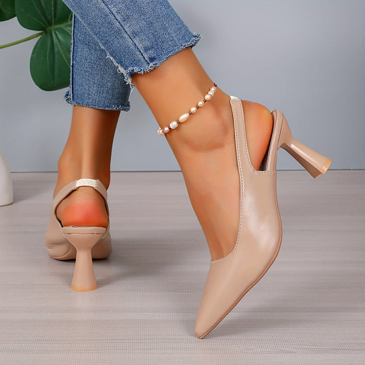 Aniela — Czółenka Damskie Slingback ze Szpiczastym Noskiem, Moda Lodz