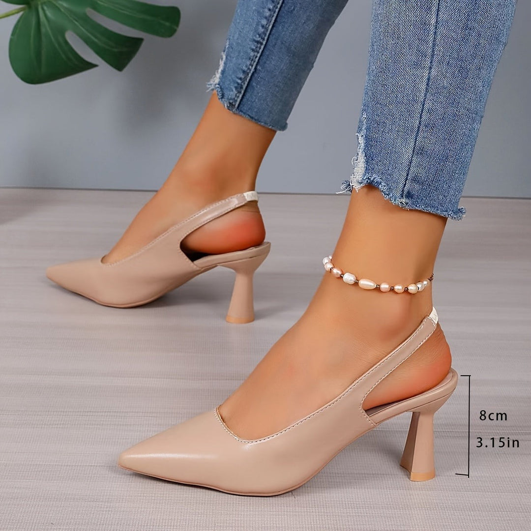 Aniela — Czółenka Damskie Slingback ze Szpiczastym Noskiem, Moda Lodz
