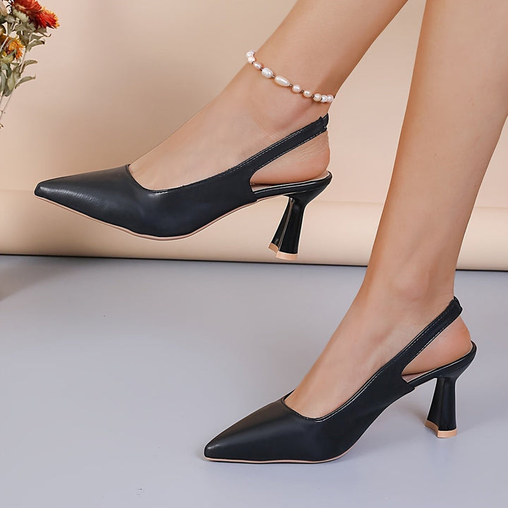 Aniela — Czółenka Damskie Slingback ze Szpiczastym Noskiem, Moda Lodz