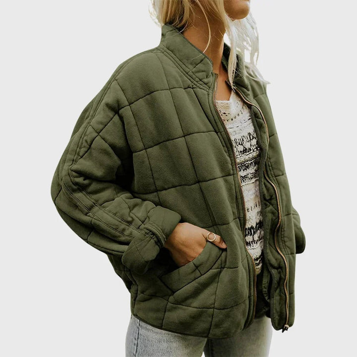 Celina — Kurtka Pikowana Damska Oversize ze Stójką, Moda Lodz