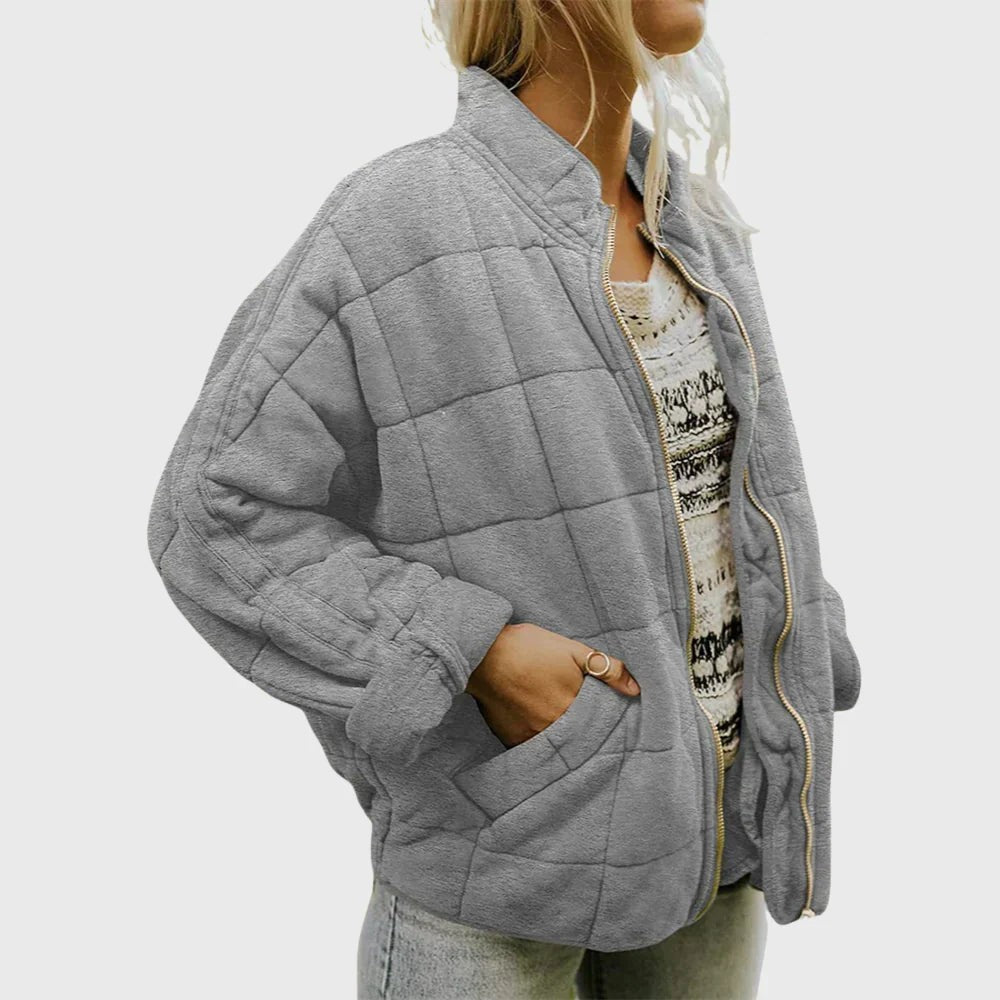 Celina — Kurtka Pikowana Damska Oversize ze Stójką, Moda Lodz