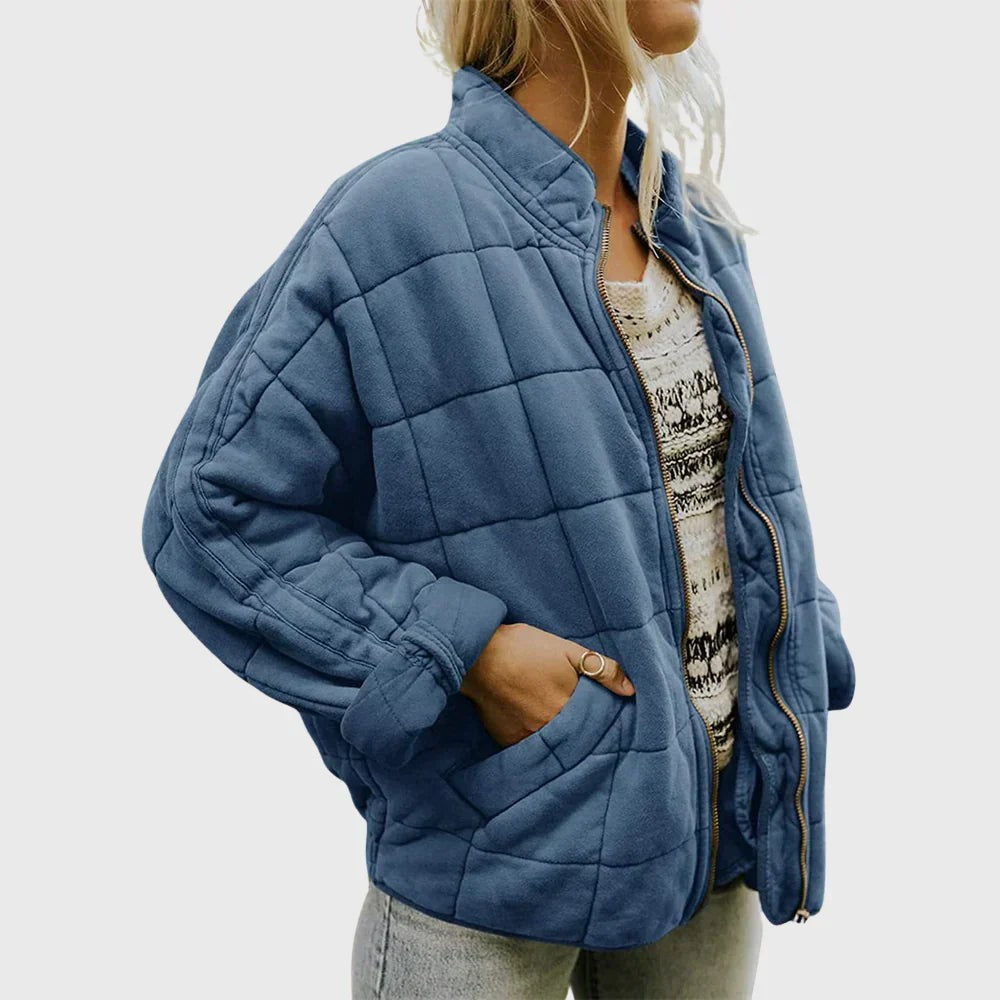 Celina — Kurtka Pikowana Damska Oversize ze Stójką, Moda Lodz