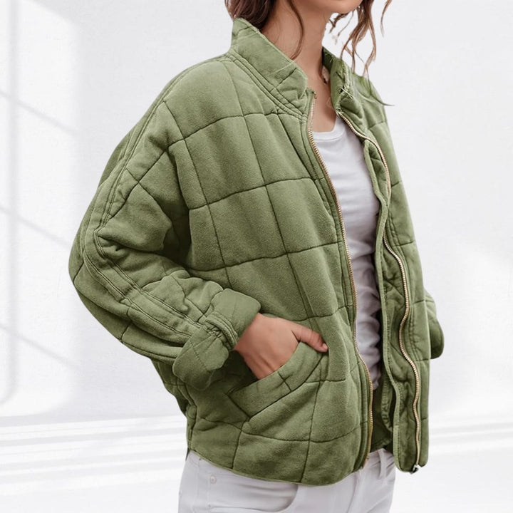 Celina — Kurtka Pikowana Damska Oversize ze Stójką, Moda Lodz