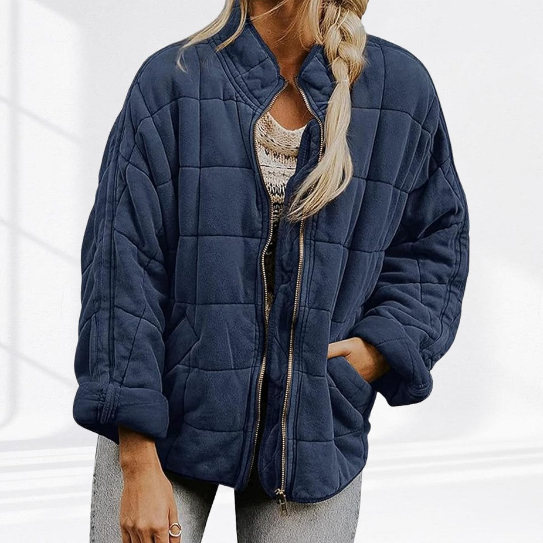 Celina — Kurtka Pikowana Damska Oversize ze Stójką, Moda Lodz
