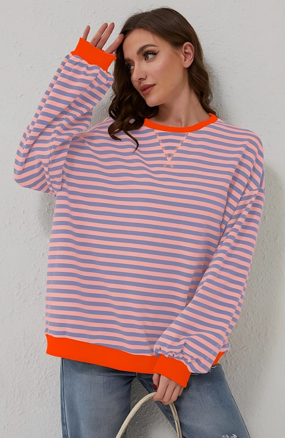 Eleonora — Eleonora | Lekka bluza damska w paski z obniżoną linią ramion, Moda Lodz