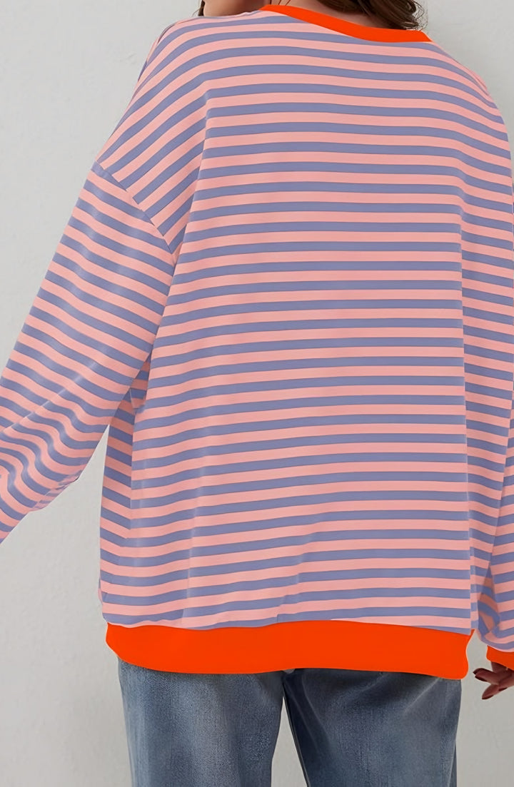 Eleonora — Eleonora | Lekka bluza damska w paski z obniżoną linią ramion, Moda Lodz