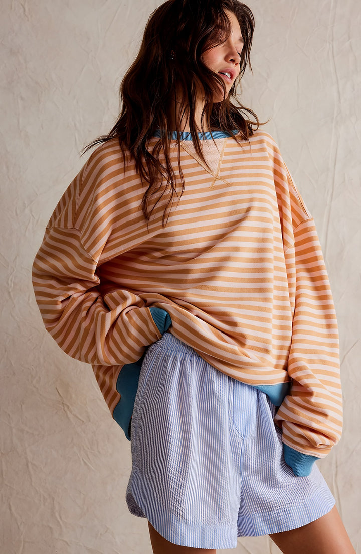 Eleonora — Eleonora | Lekka bluza damska w paski z obniżoną linią ramion, Moda Lodz