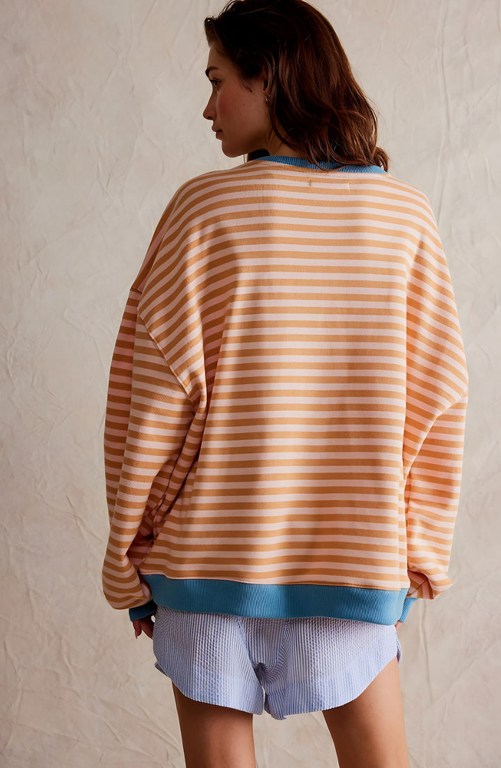 Eleonora — Eleonora | Lekka bluza damska w paski z obniżoną linią ramion, Moda Lodz