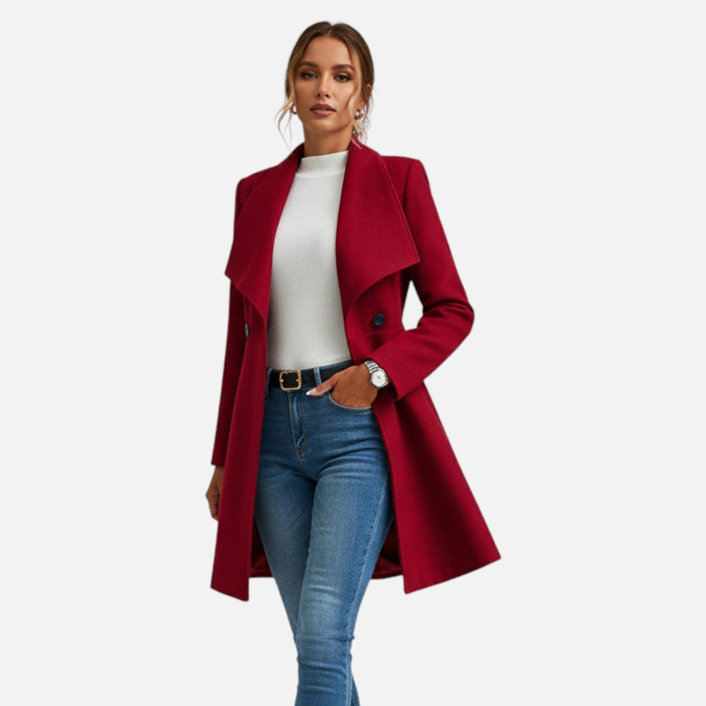 Eliza — Płaszcz Zimowy Damski z Szerokimi Klapami, Moda Lodz