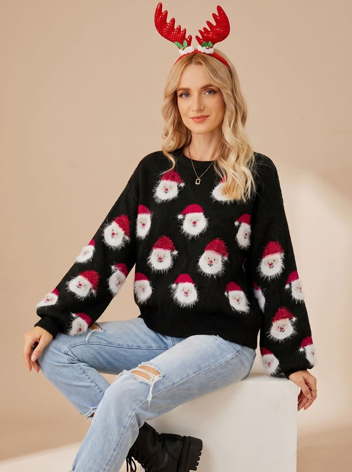 Ida – Ciepły Sweter Świąteczny Damski Oversize z Długim Rękawem