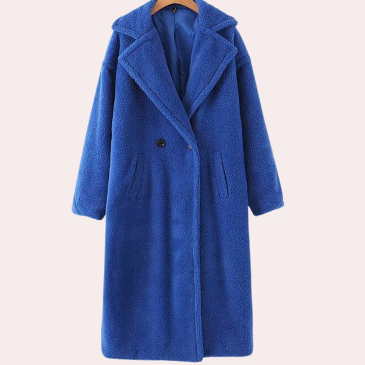 Józefina – Kurtka Zimowa Damska Teddy Oversize z Klapami