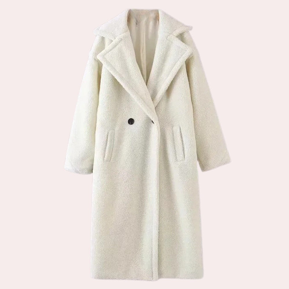 Józefina – Kurtka Zimowa Damska Teddy Oversize z Klapami