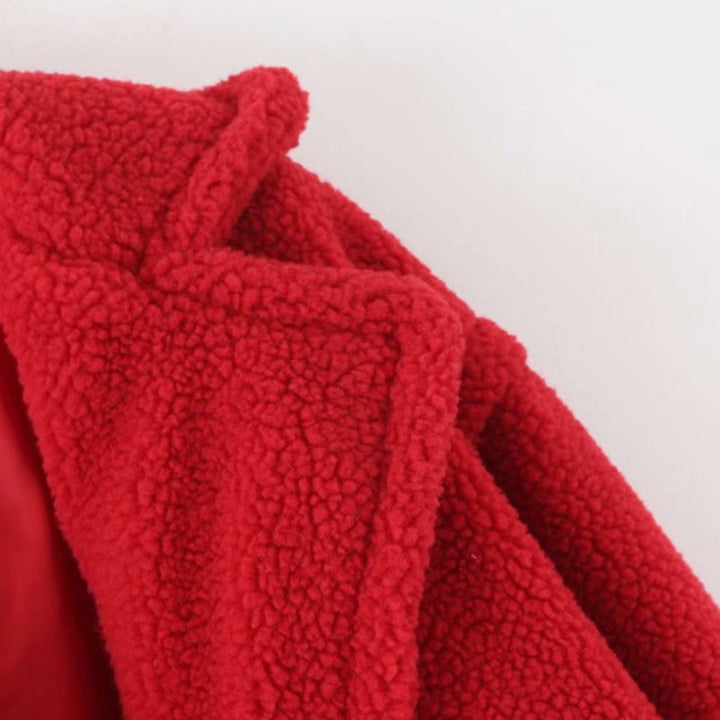 Józefina – Kurtka Zimowa Damska Teddy Oversize z Klapami