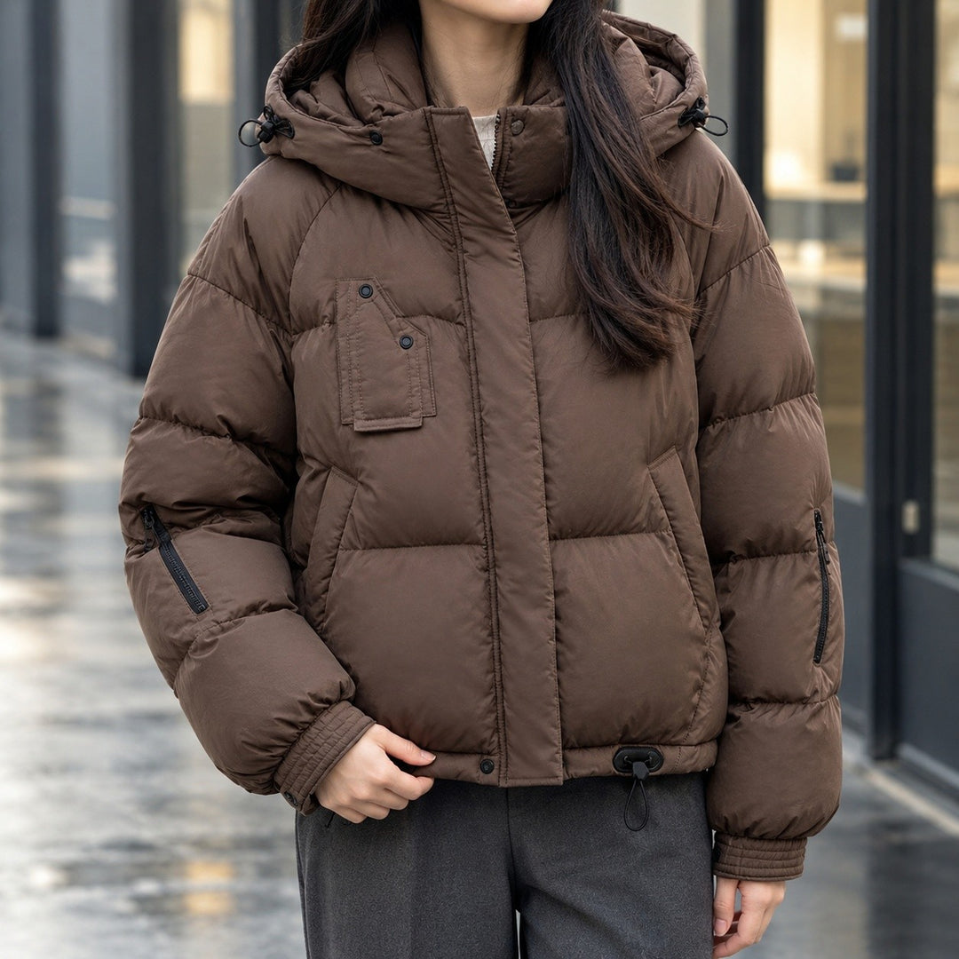 Karla – Kurtka Zimowa Damska Oversize z Kapturem i Stójką