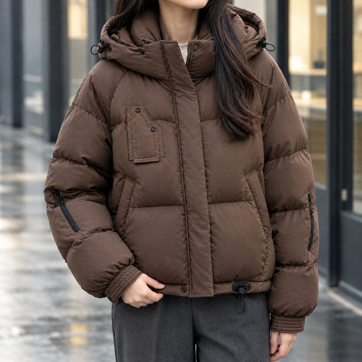 Karla – Kurtka Zimowa Damska Oversize z Kapturem i Stójką