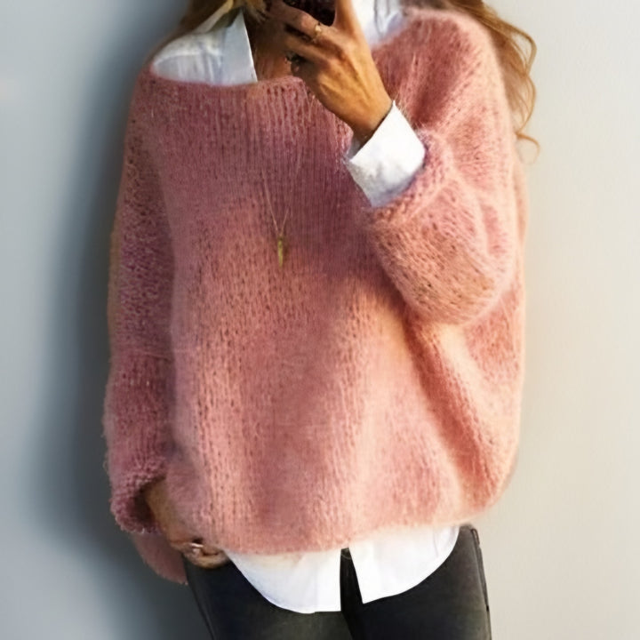 Lidka – Puszysty Sweter Damski Oversize z Grubym Splotem
