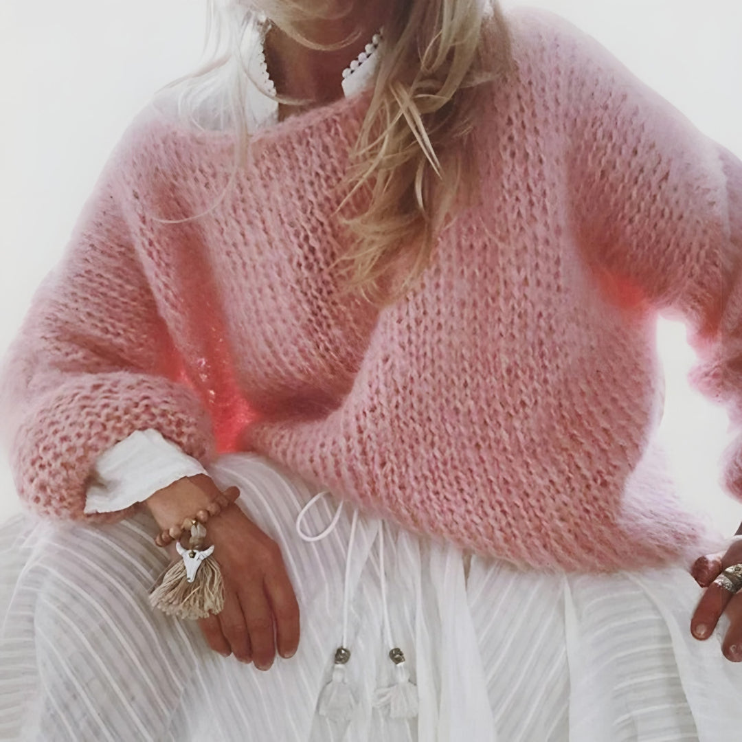 Lidka – Puszysty Sweter Damski Oversize z Grubym Splotem