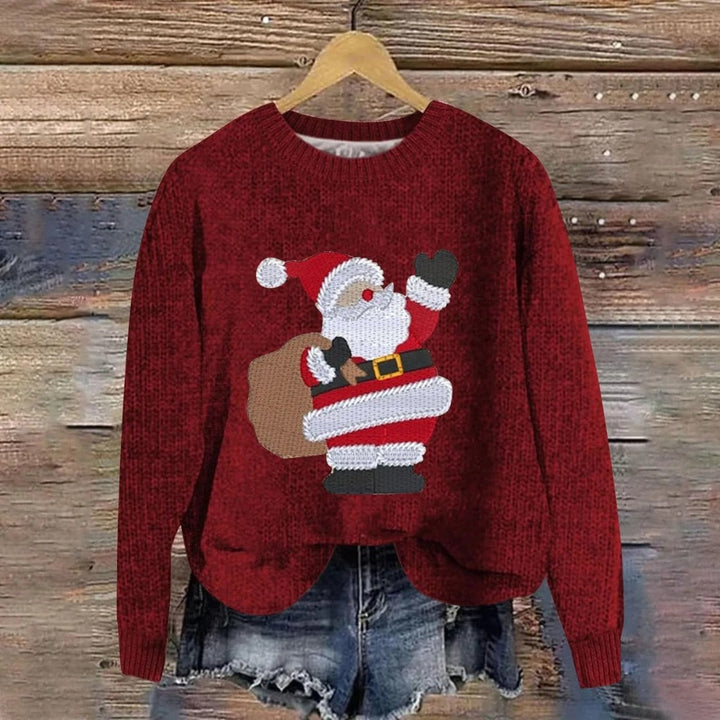 Ludmiła — Sweter Świąteczny Damski z Mikołajem, Moda Lodz
