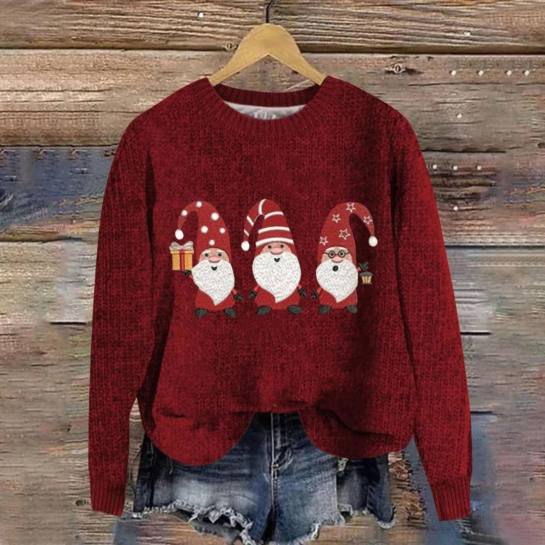 Ludmiła — Sweter Świąteczny Damski z Mikołajem, Moda Lodz