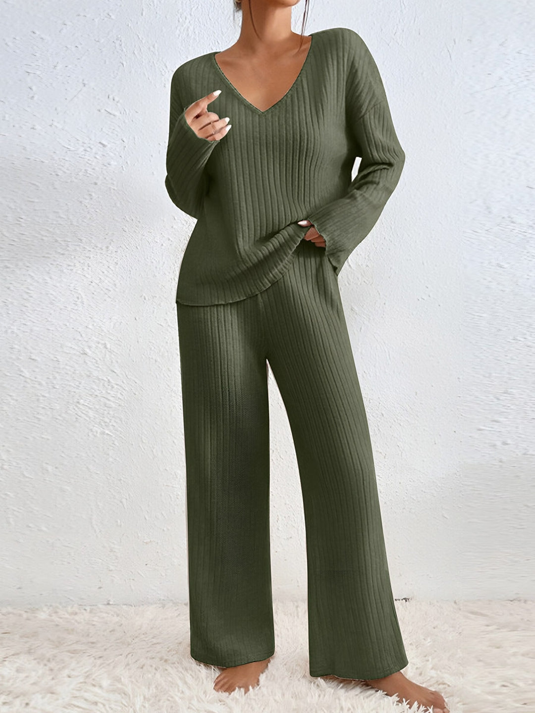 Ludwika — Komplet Dresowy Damski Sweter i Szerokie Spodnie, Moda Lodz