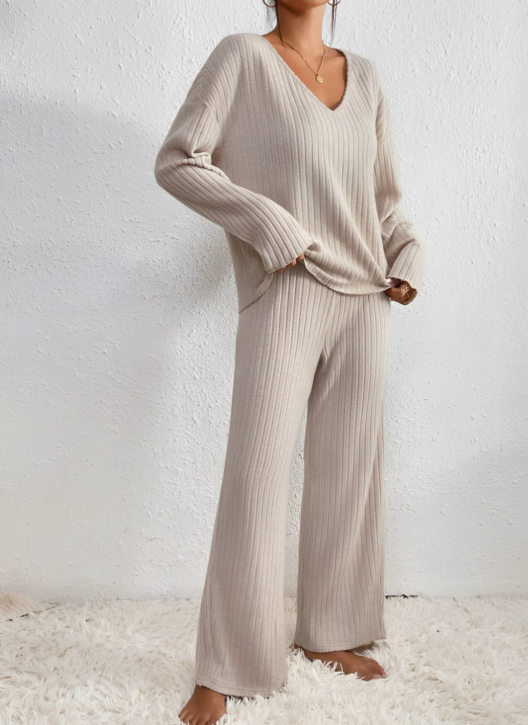 Ludwika — Komplet Dresowy Damski Sweter i Szerokie Spodnie, Moda Lodz