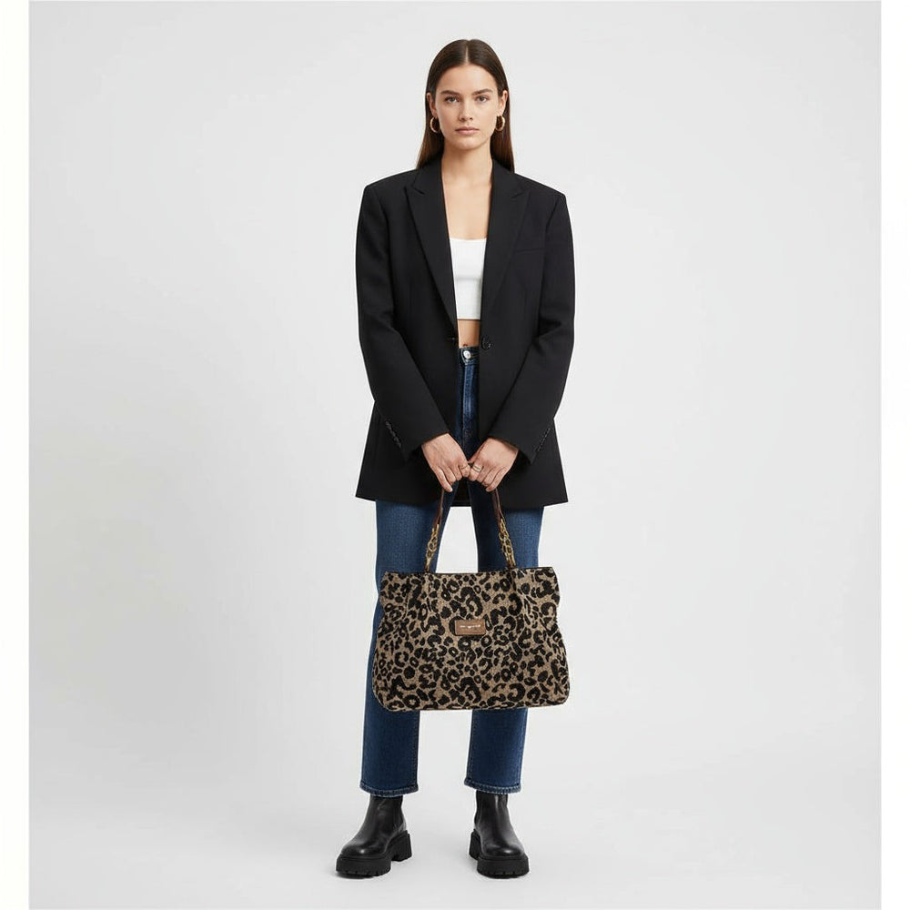 Michalina — Torebka Damska Shopper w Panterkę, Moda Lodz